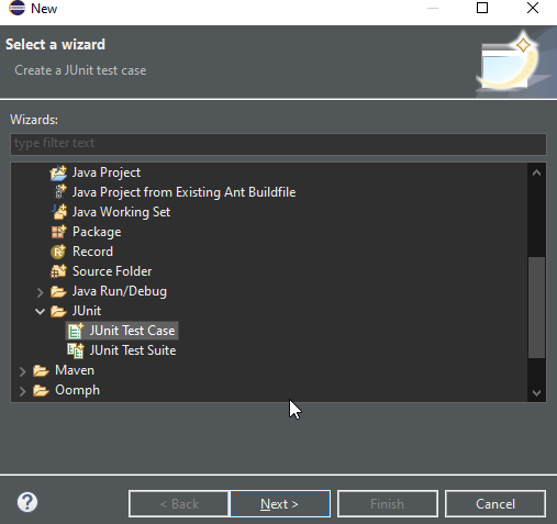 Proceso para crear la prueba unitaria