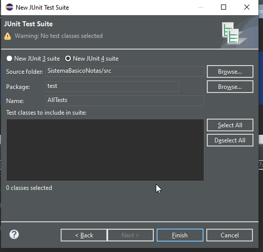 Seleccion JUnit Suite