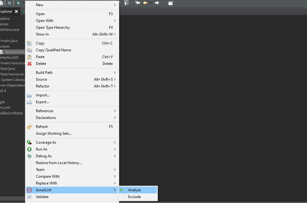 Ejecución de Sonarlint 